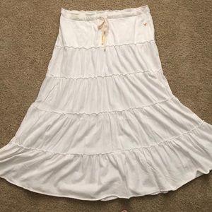 Long white comfortable skirt